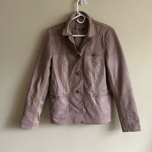 Sundance Blush Pink Leather Jacket Size Medium